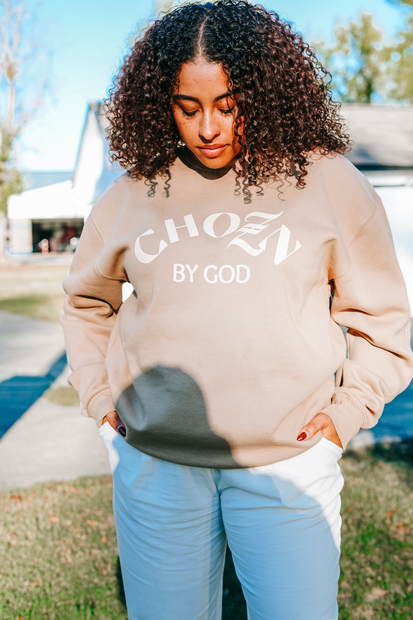 Caramel Cream Chozn By God Sweatshirt