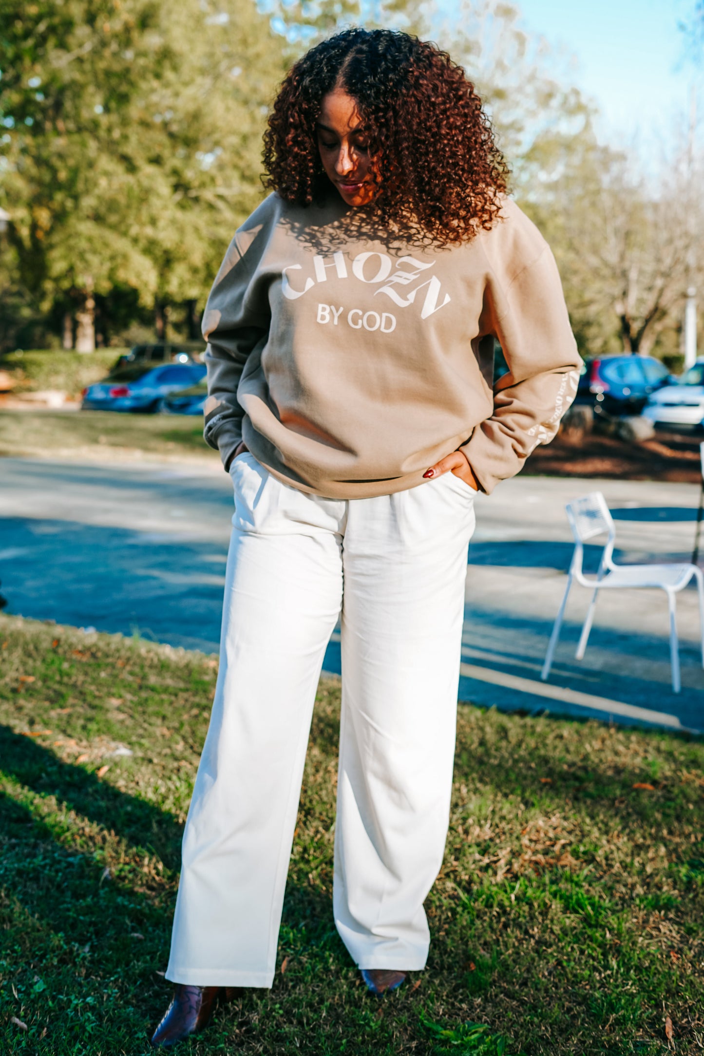 Caramel Cream Chozn By God Sweatshirt