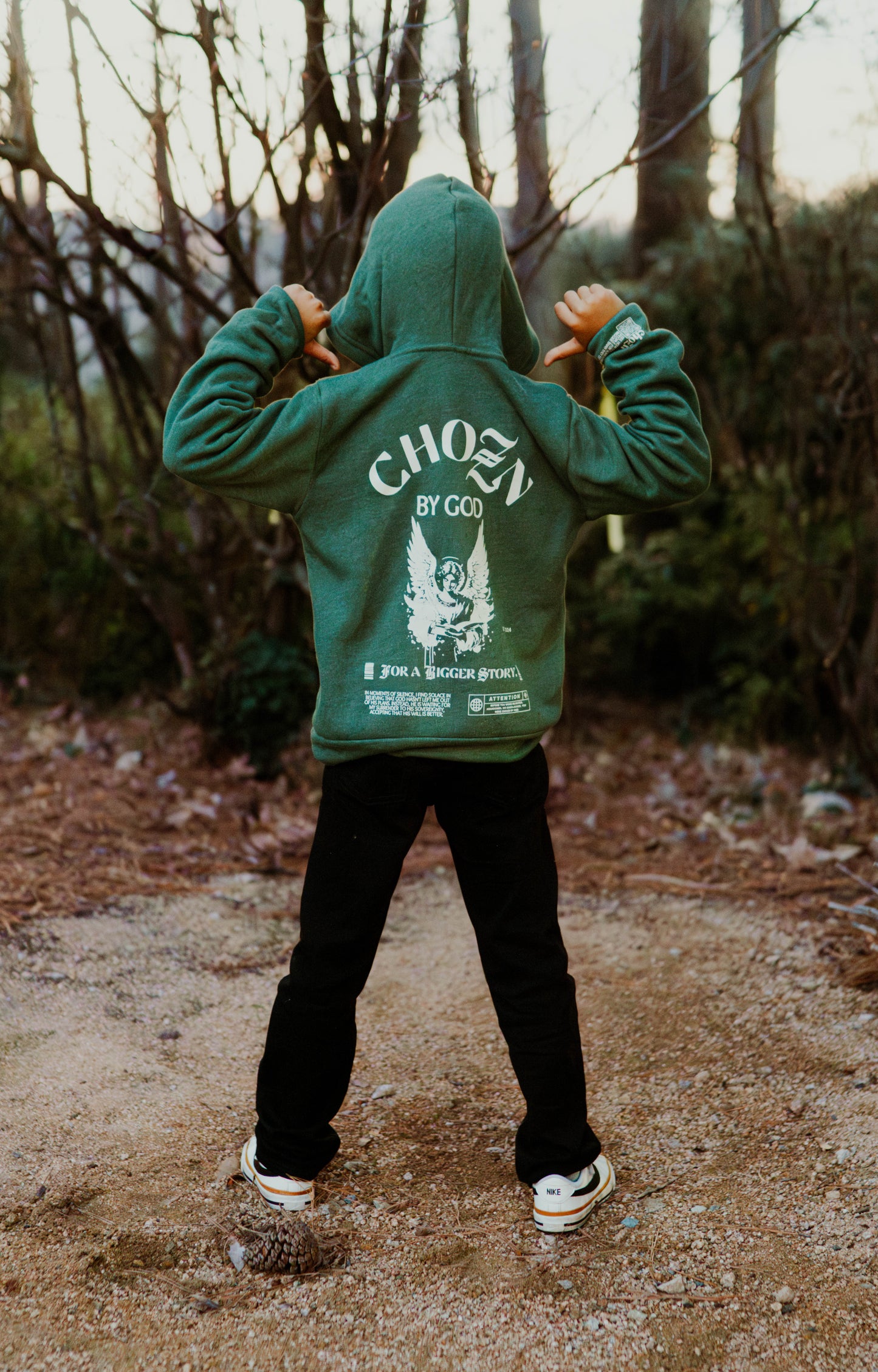 Chozn by God Pine Green Hoodie (YOUTH SIZE)