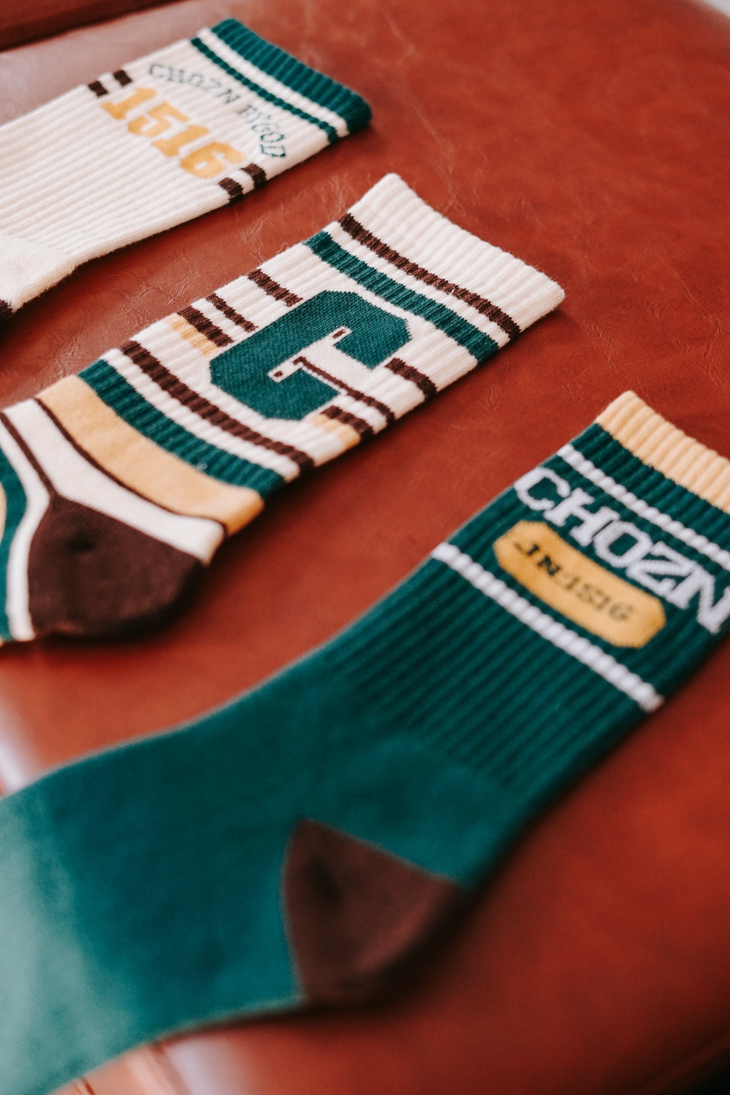 Eden’s Emerald Premium Socks (Cream and Green)