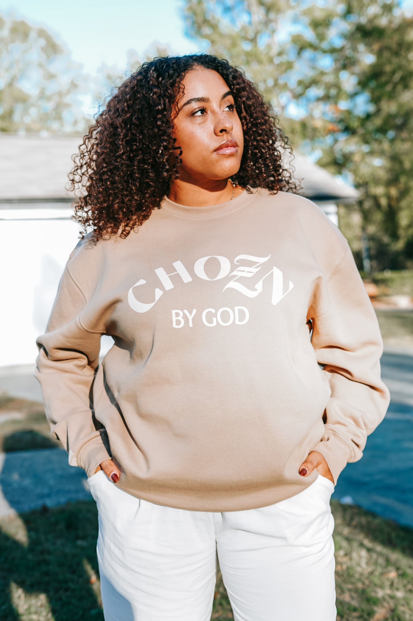 Caramel Cream Chozn By God Sweatshirt